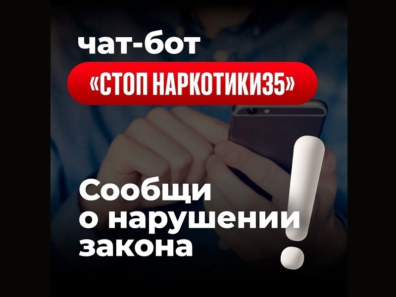 В Вологодской области продолжает работу чат-бот «СТОП наркотики 35».